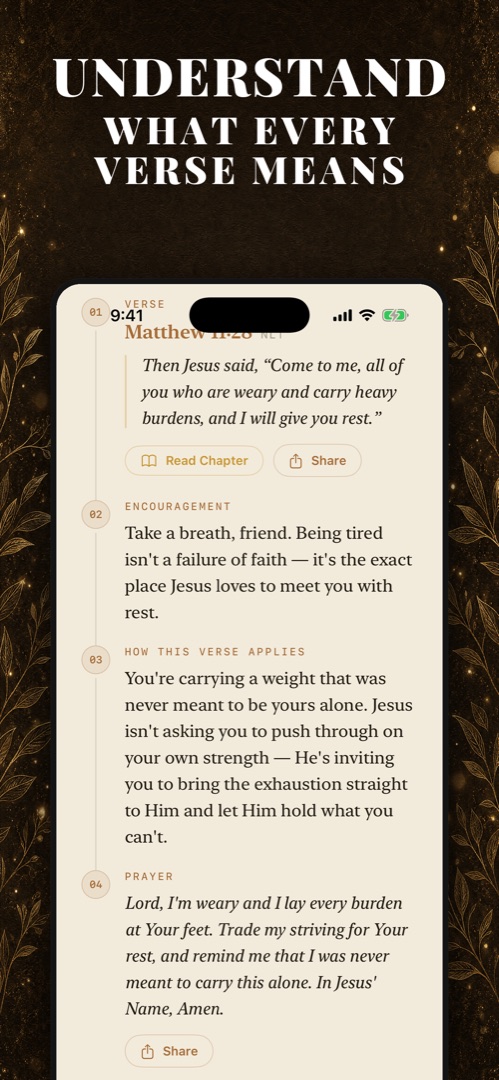 Understand what every verse means — explanation, encouragement, and how it applies to your entry